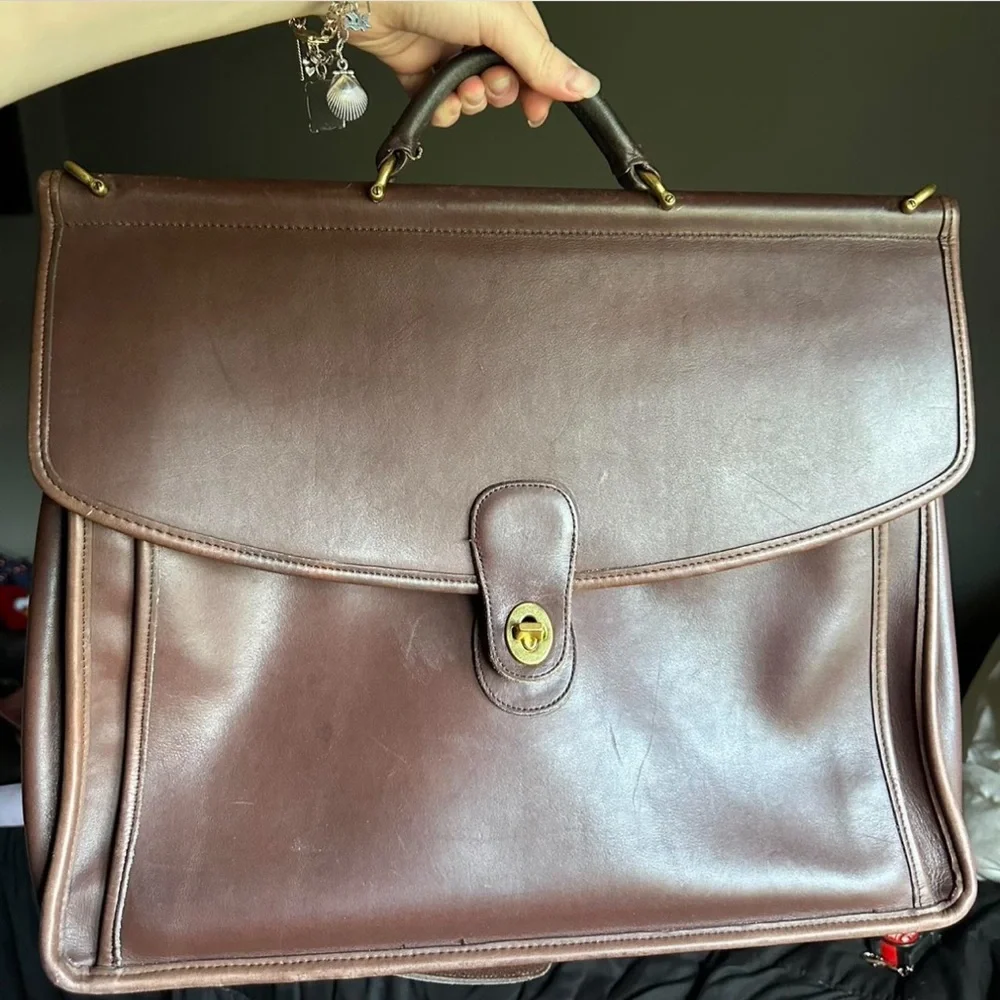 Coach Dark Brown Leather Briefcase